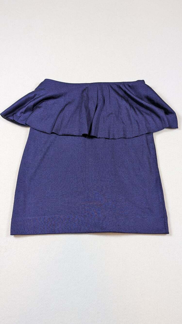 Cheap Monday Ruffle Skirt Size S Blue Metallic